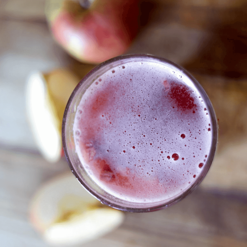 glass of apple ginger kombucha