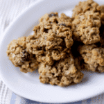 sourdough oatmeal maple cookies on a plate