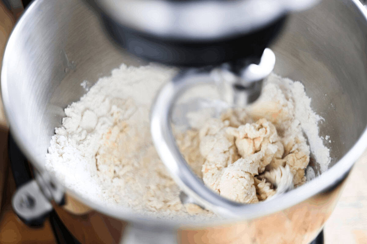 mixing the ingredients