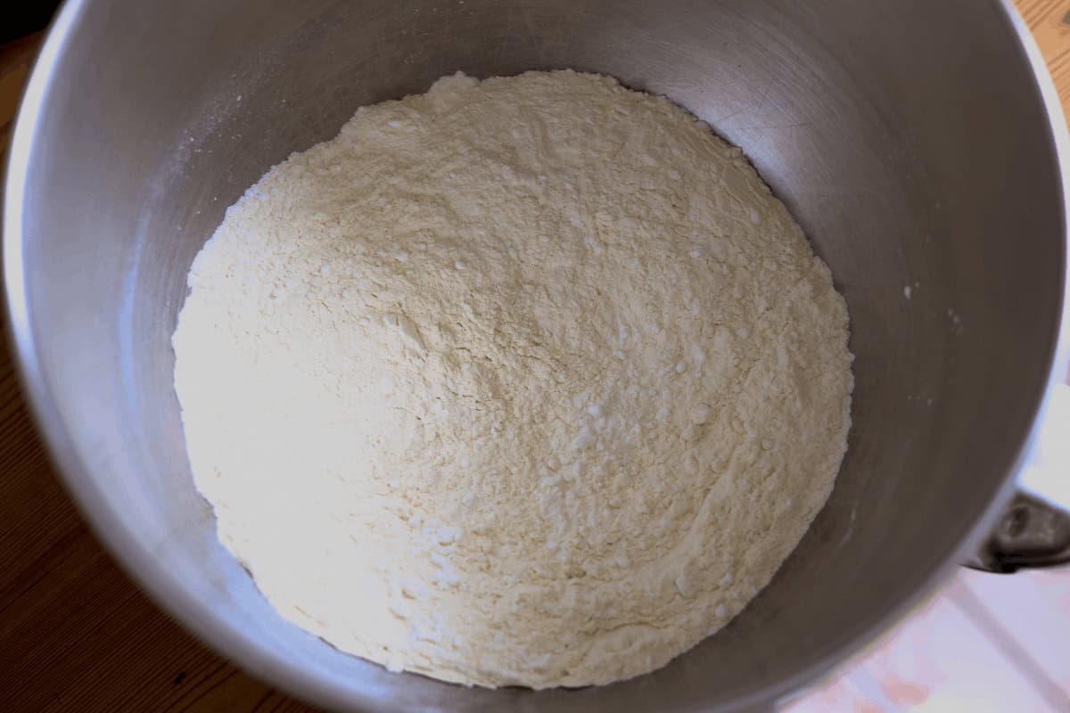 mixed dry ingredients in a bowl