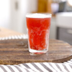 glass of ginger blueberry kombucha