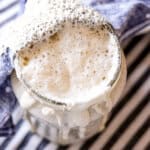 jar of bubbly strengthened sourdough starter