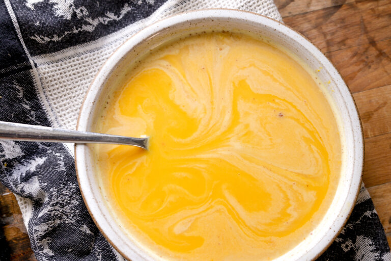 a bowl of pumpkin soup