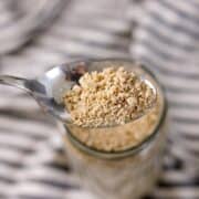 scooped crumbs in a jar