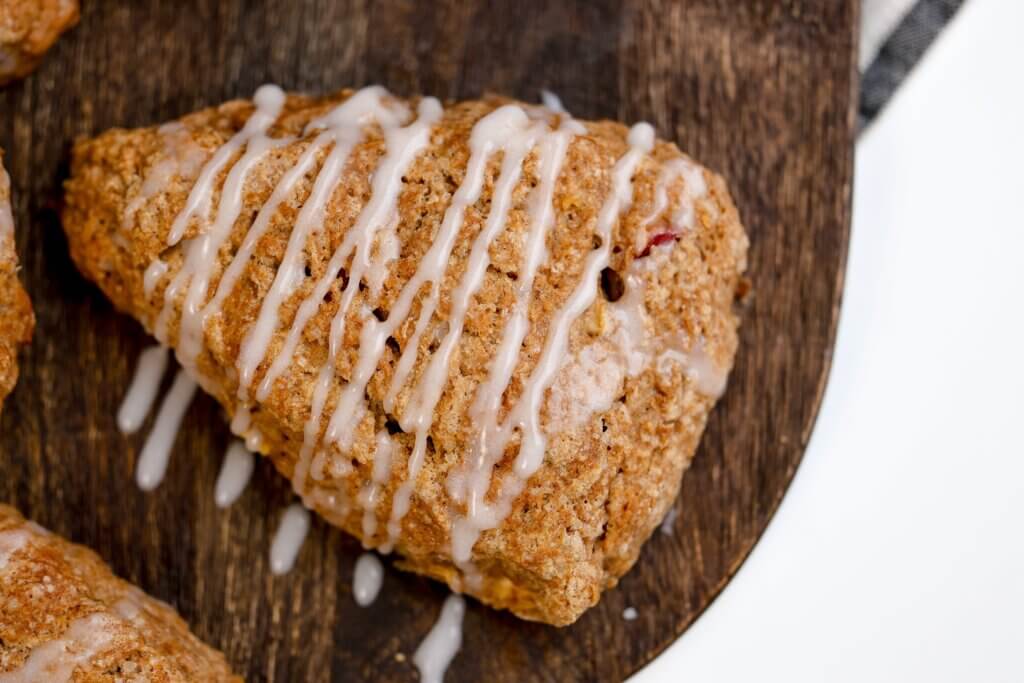 sourdough scone with glaze