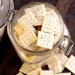 sourdough crackers in a jar