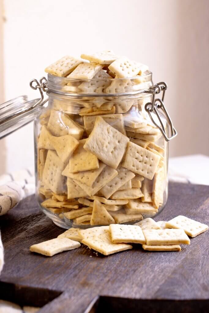 crackers in a jar
