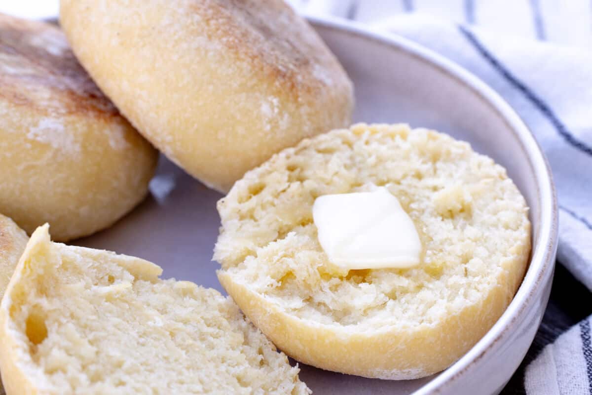 english muffin with butter