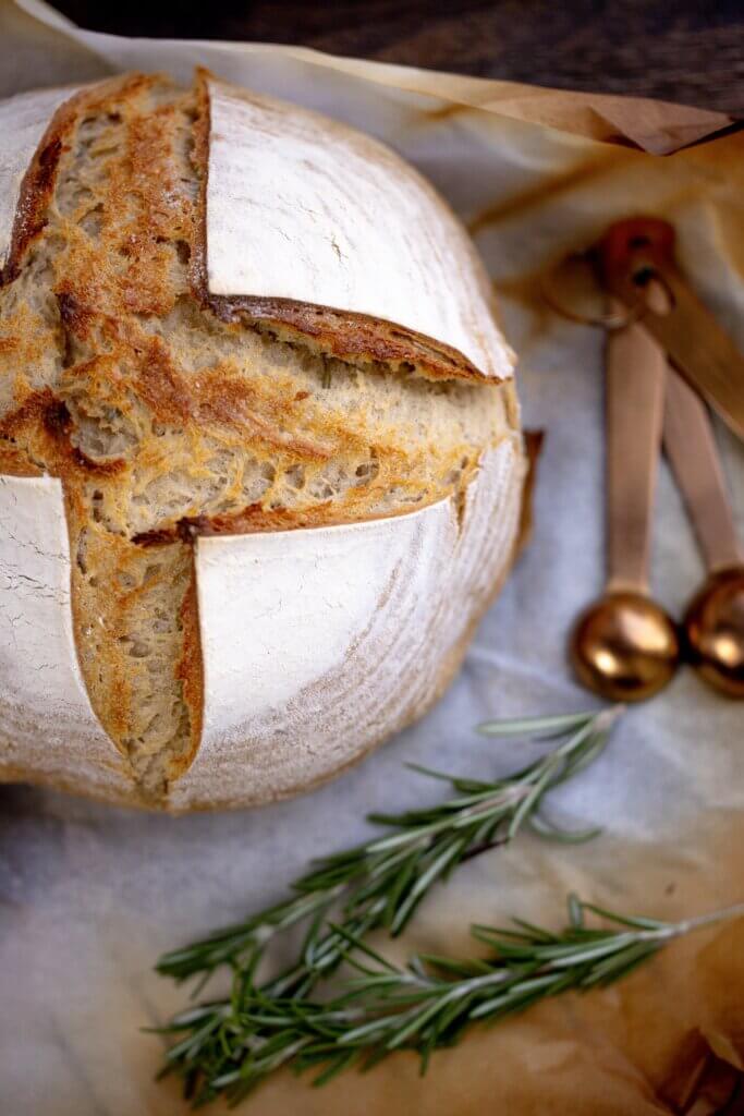 rosemary oilive oil sourdough bread 