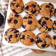 baked sourdough blueberry muffins