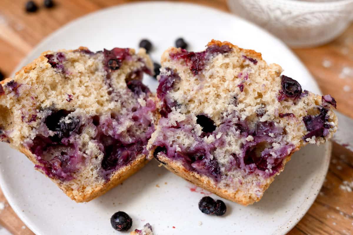 muffin broken in half