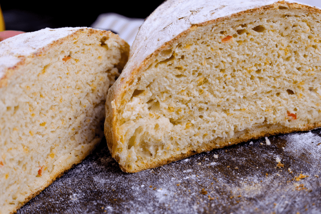 cut in half cheddar and jalapeno loaf