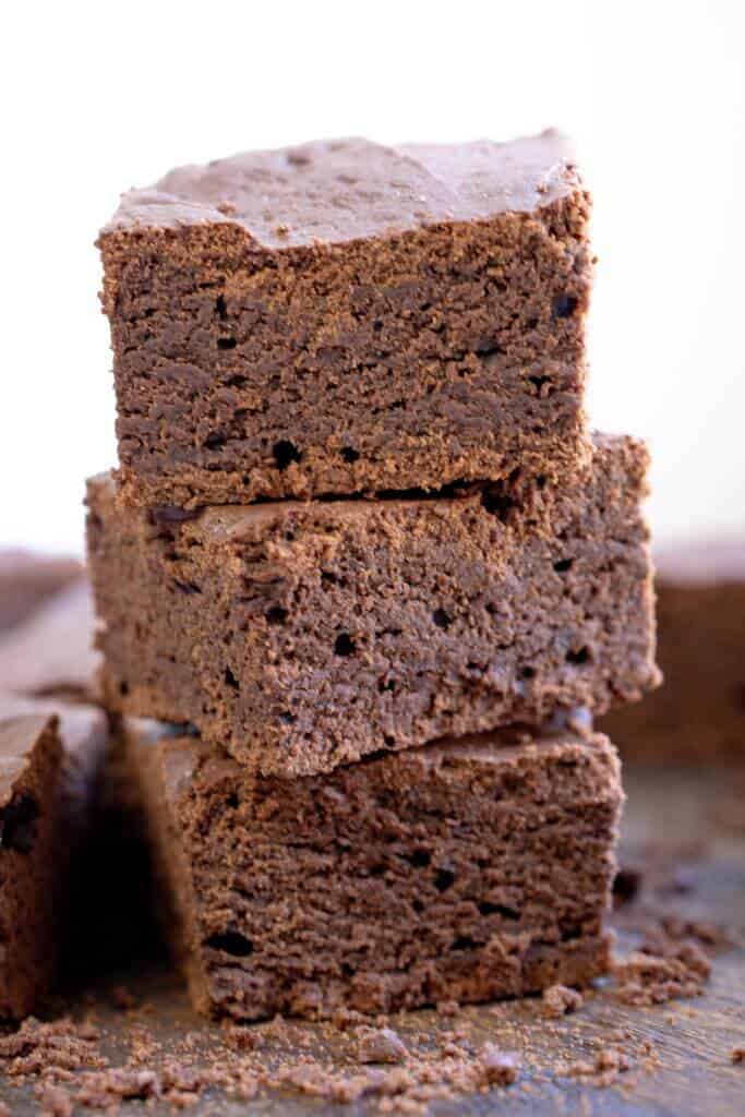 3 pieces stacked brownies