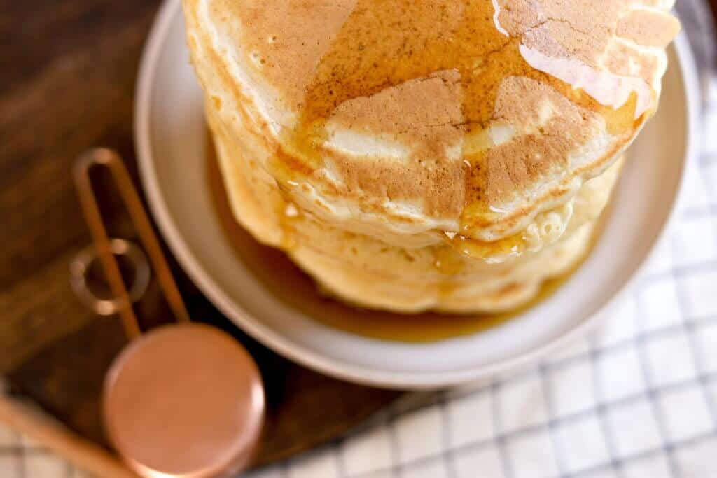 sourdough pancakes with maple syrup